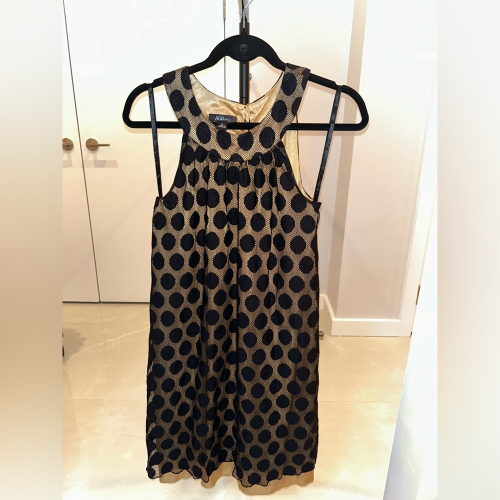 AGB Black and Gold Sheath Cocktail Dress